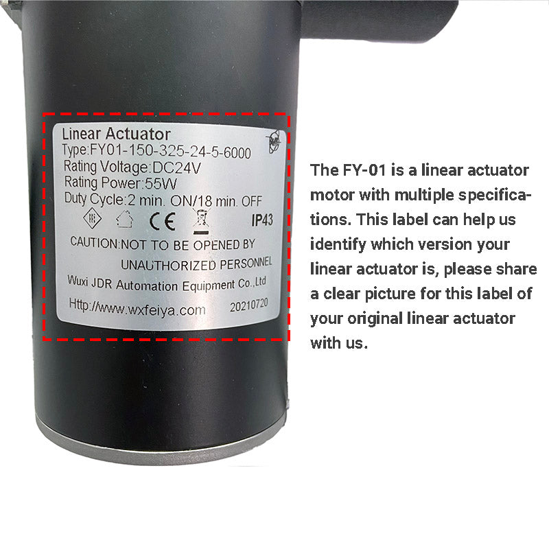 FY01 Linear Actuator Motor By Wuxi JDR WX Feiya for Recliner Lift Chairs