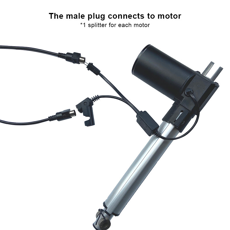 5 Pin Sync Control Y Splitter Cable for Linear Actuators 39inch Remoter to 2 Actuators