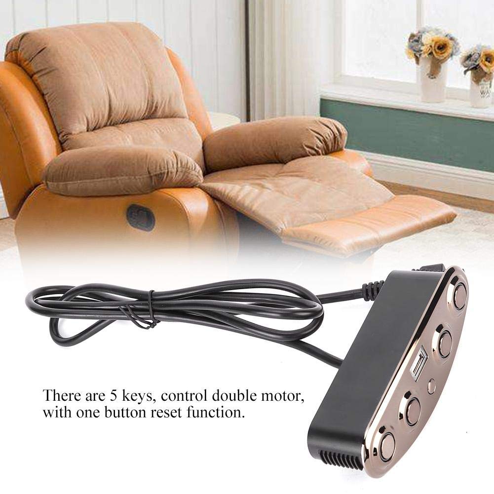 5 Button 5 Pin Fixed Hand Controller for Electric Recliner/Sofa/Lift Chair with Blue Backlit