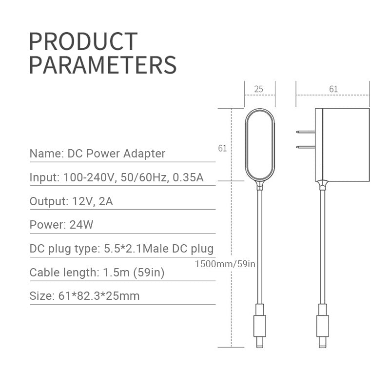 Power Adapter for Recliner Massage System 12V 2A DC5.5*2.1