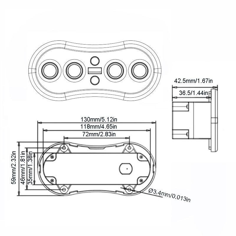 6 Buttons Control Switch for Recliner Sofa Chair with USB & LED-backlit