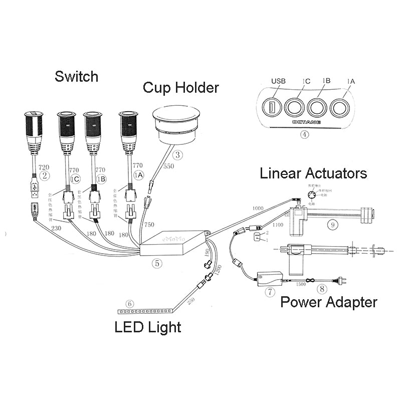eMoMo E202A-R Junction Box /Control Box for Home Theater Chair