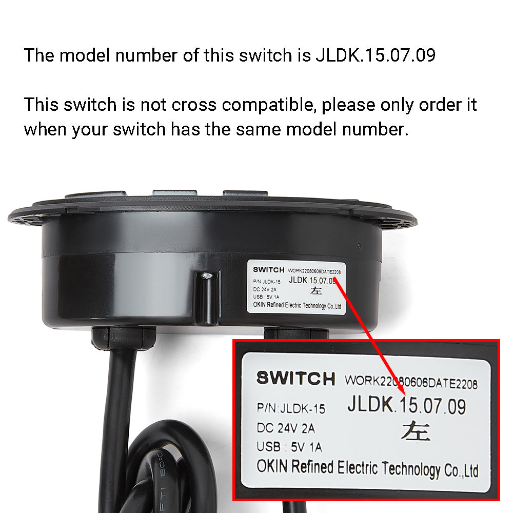OKIN JLDK.15.07.09 Switch for Recliner Lift Chair 7 Buttons 7 Pin With USB
