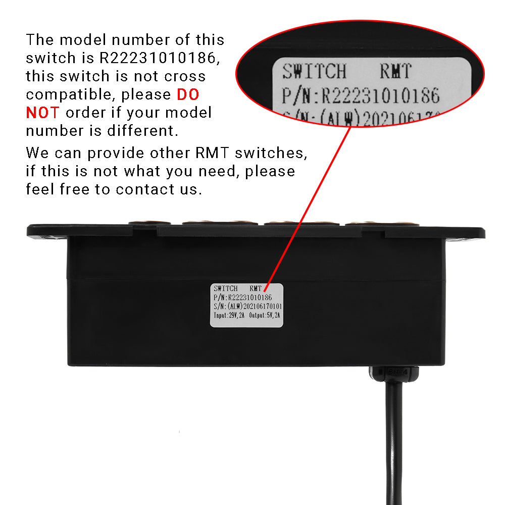 RMT R22231010186 Recliner Side Switch 7 Button with USB DL-SK-083-D2-02 Compatible