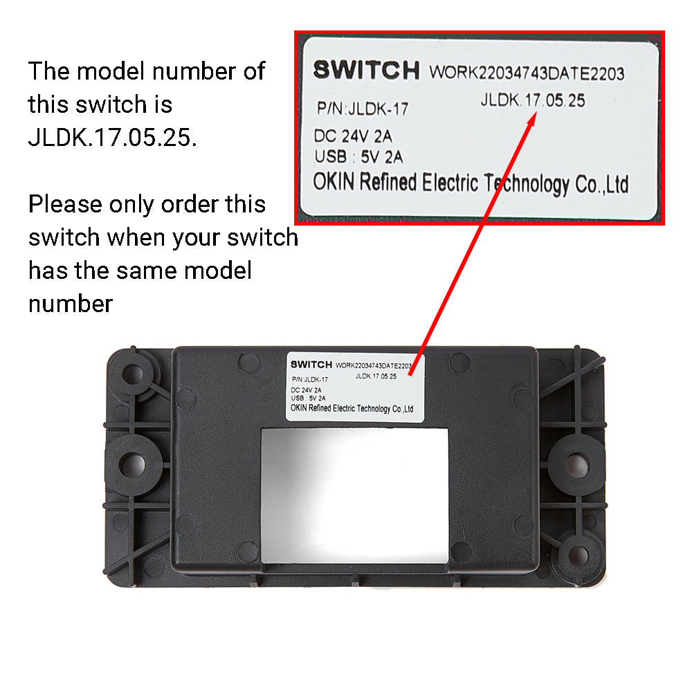 OKIN JLDK.17.05.25 Switch for Recliner Lift Chair 4 Buttons 5 Pin With USB