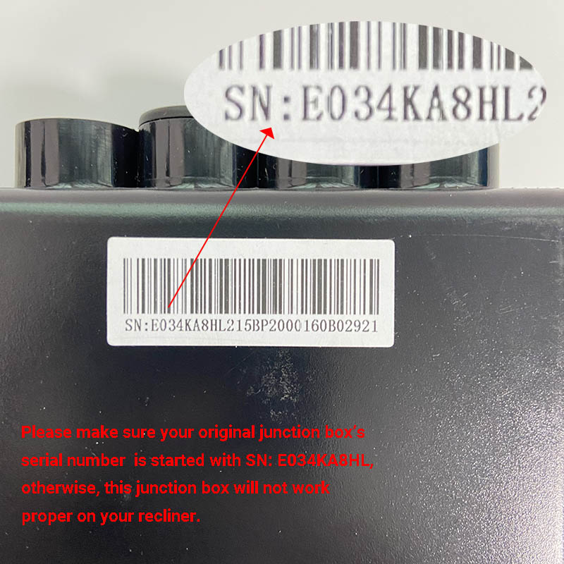 Replacement eMoMo Junction Box for Recliner Lift Chair SN:E034KA8HL