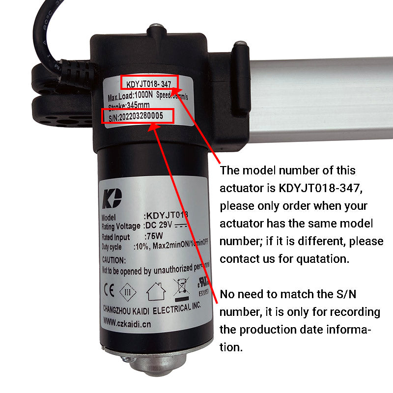 KAIDI KDYJT018-347 Linear Actuator Motor Assembly