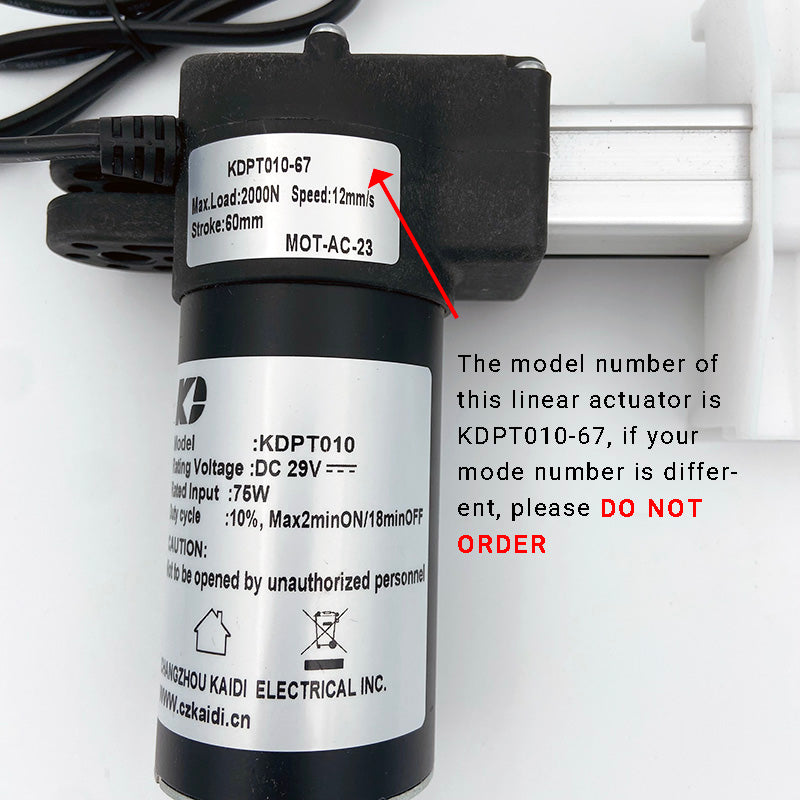 Kaidi KDPT010-67 MOT-AC-23 Linear Actuator for Power Recliner Lift Chair