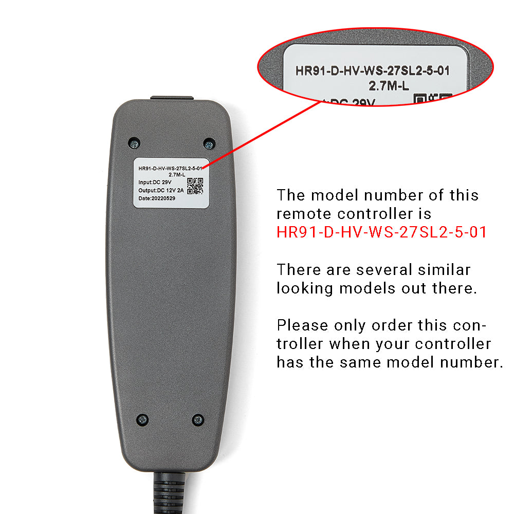 HR91-D-HV-WS-27SL2-5-01 Remote Controller for Recliner Chairs 11 Buttons 8 Pin Plug W/ Control Box