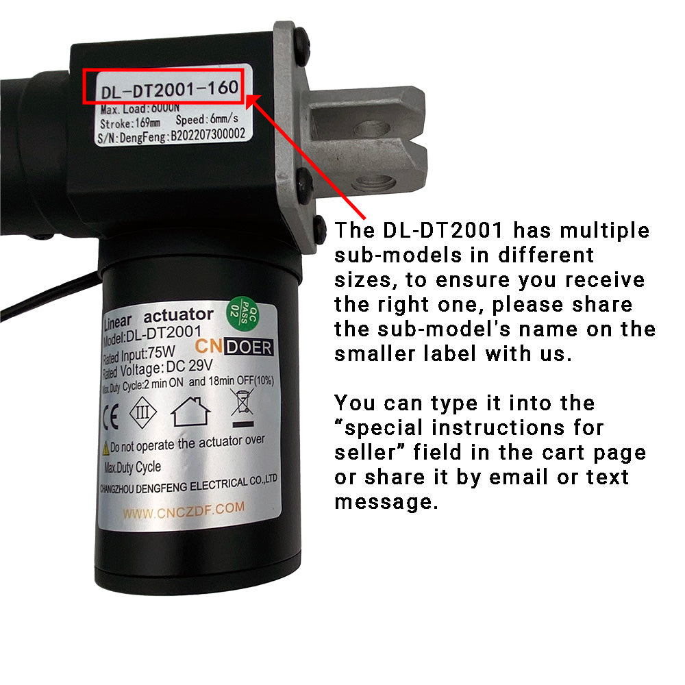 CN DOER DL-DT2001 Linear Actuator Motor by Changzhou DengFeng