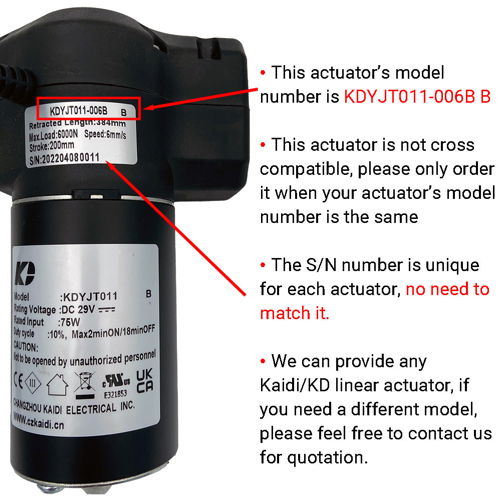 Kaidi KDYJT011-006B B Linear Actuator Motor for Recliner