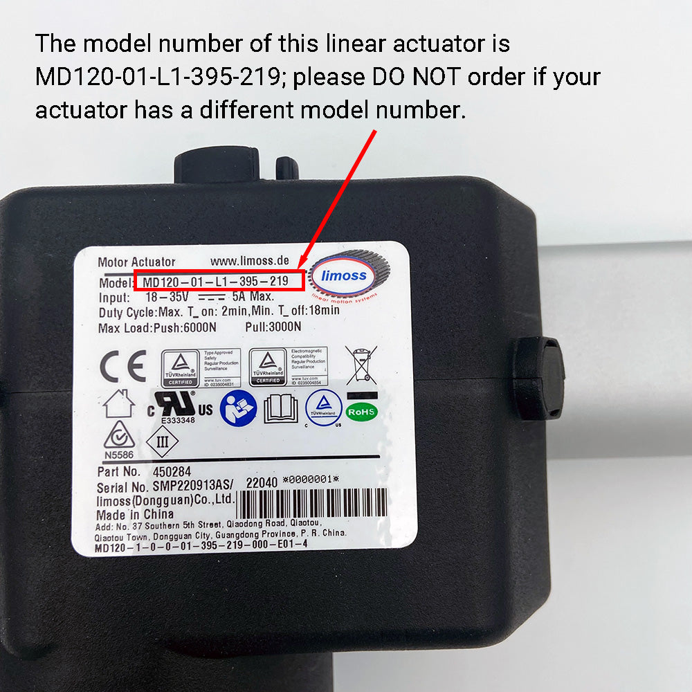 Limoss 450284 MD120-01-L1-395-219 Linear Actuator
