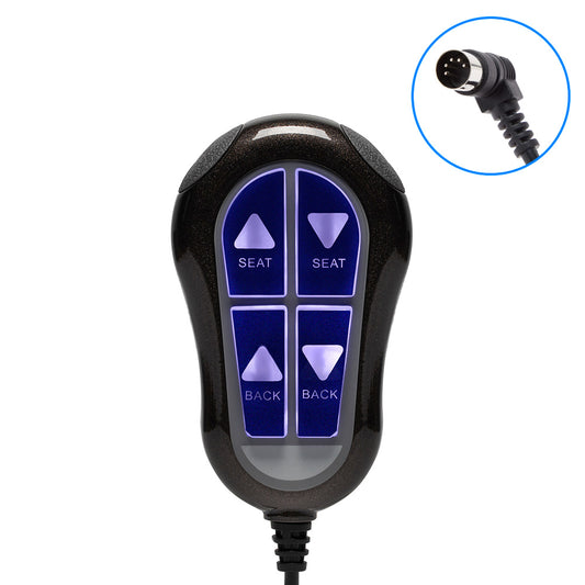 4 Button Remote Controller with 90° 5 Pin Plugs for Power Recliner or Lift Chairs