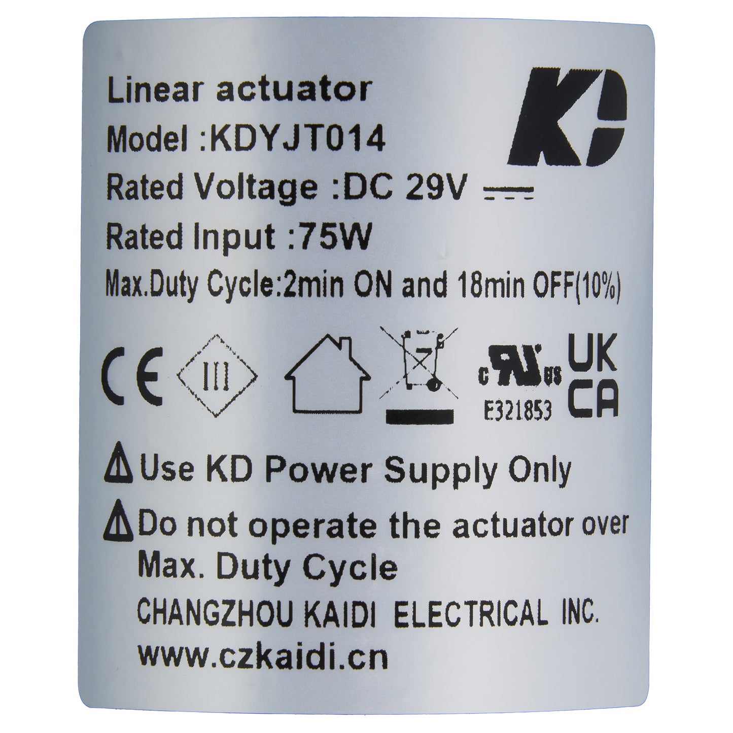 KAIDI KDYJT014-205 Linear Actuator for Recliner/Lift Chair