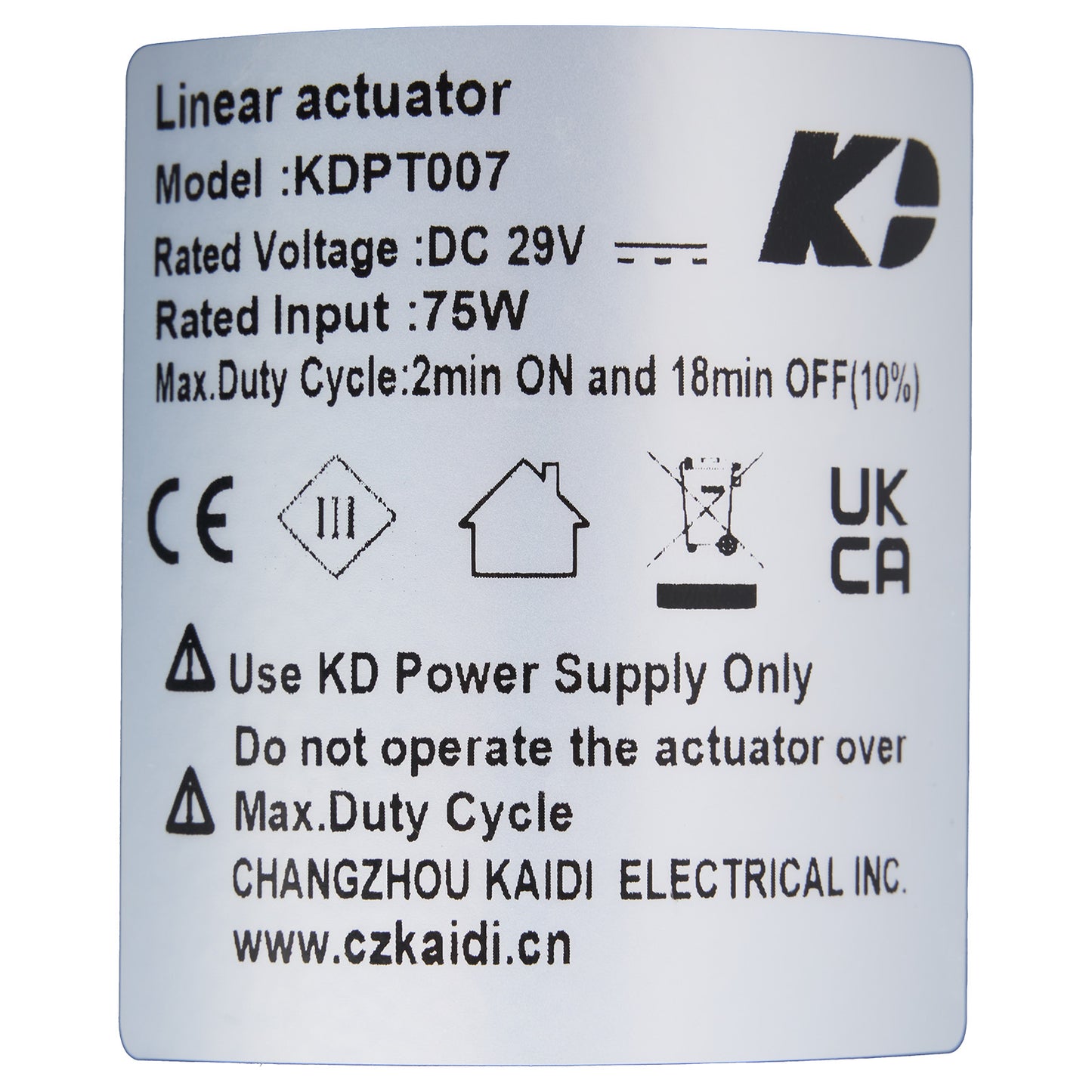 KAIDI KDPT007-124 N Linear Actuator for Recliner/Lift Chair