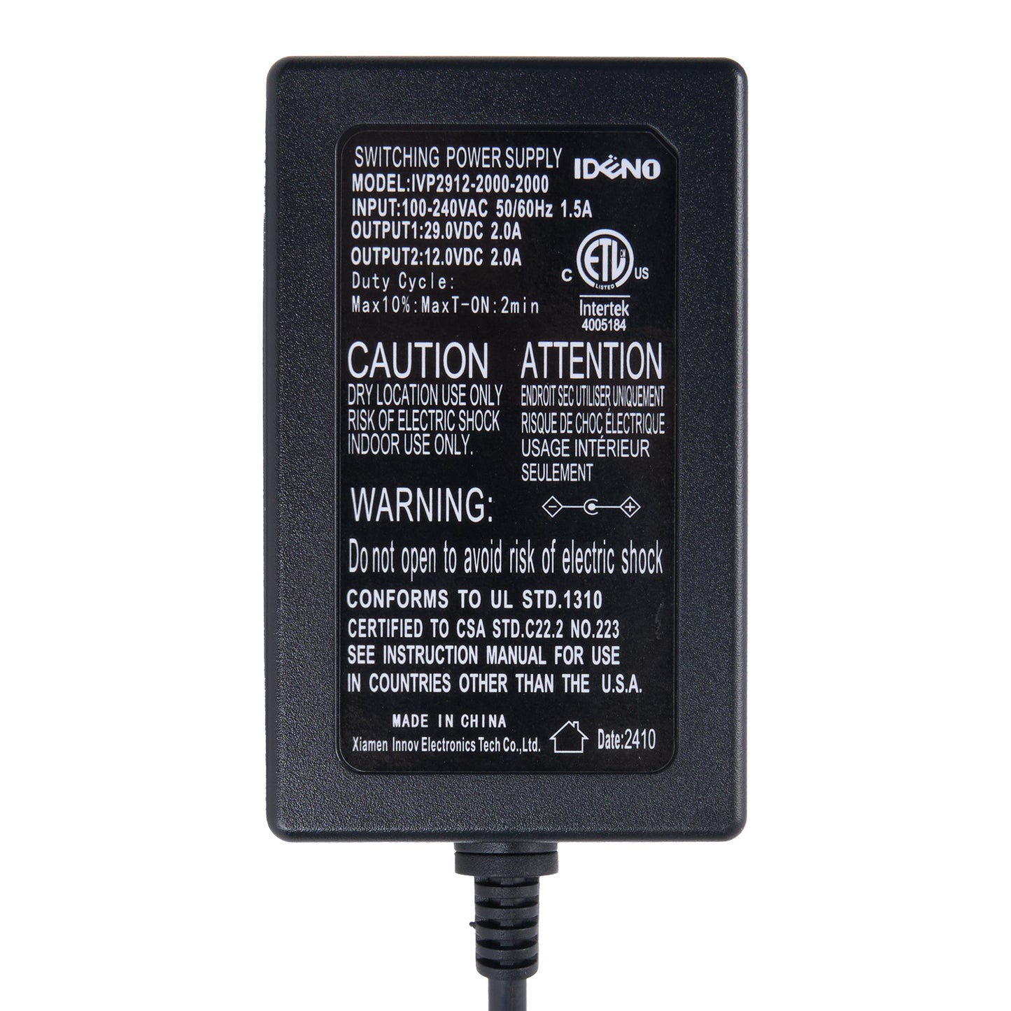 Ideno IVP2912-2000-2000 Switching Power Supply Back side