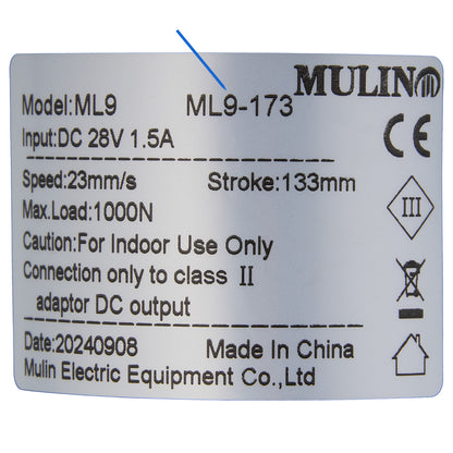 MULIN ML9-173 Linear Actuator for Recliner/Lift Chair