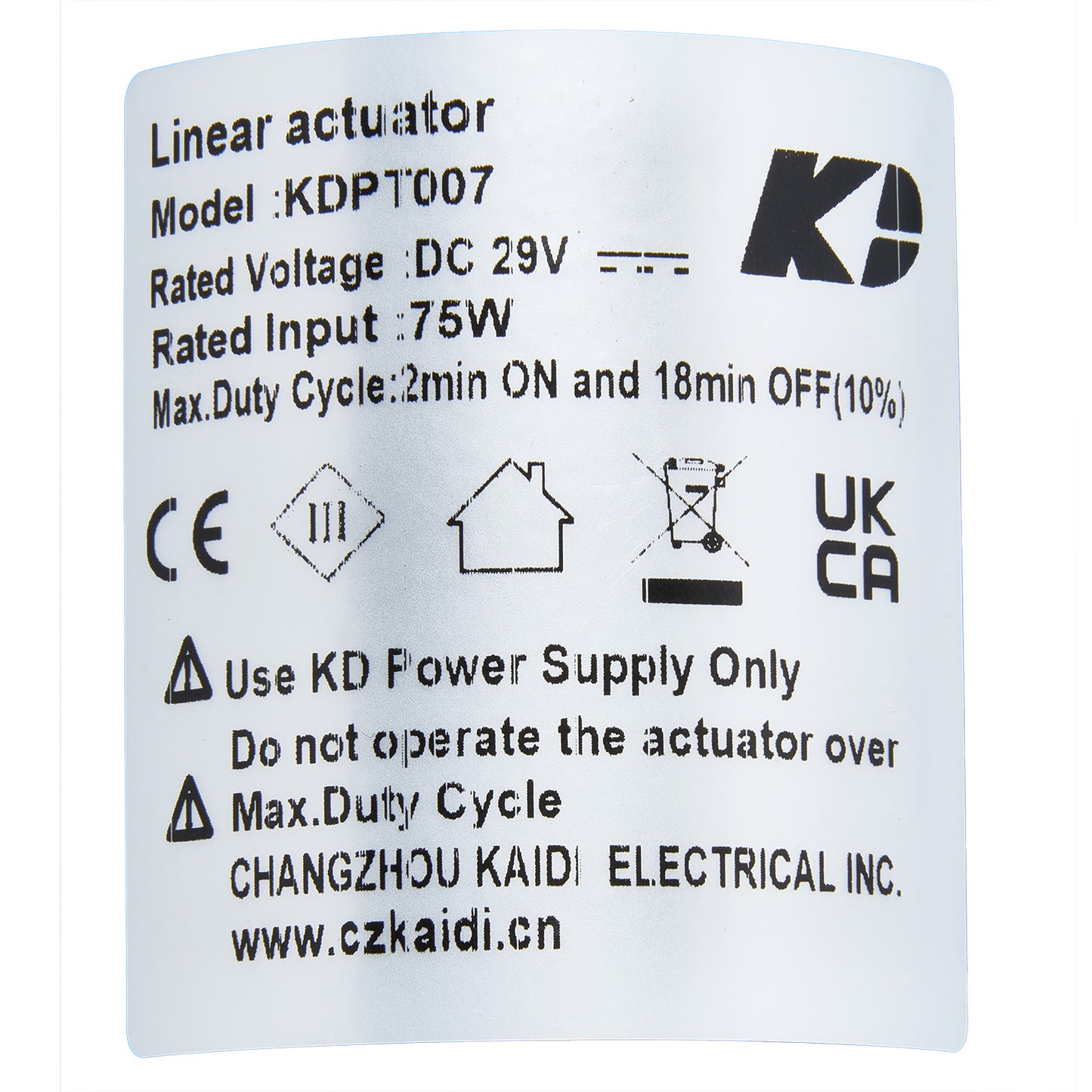 KAIDI KDPT007-97 Linear Actuator for Recliner/Lift Chair