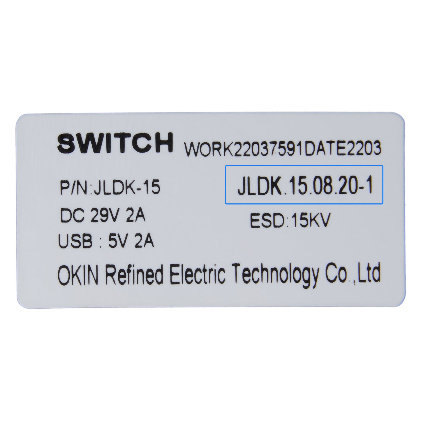 OKIN JLDK.15.08.20-1 Six Button 7 Pin Switch for recliner lift chair with USB