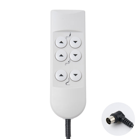 OKIN HS.02.06.16 6-Button 7-pin Remote Handset for Recliner Lift Chair