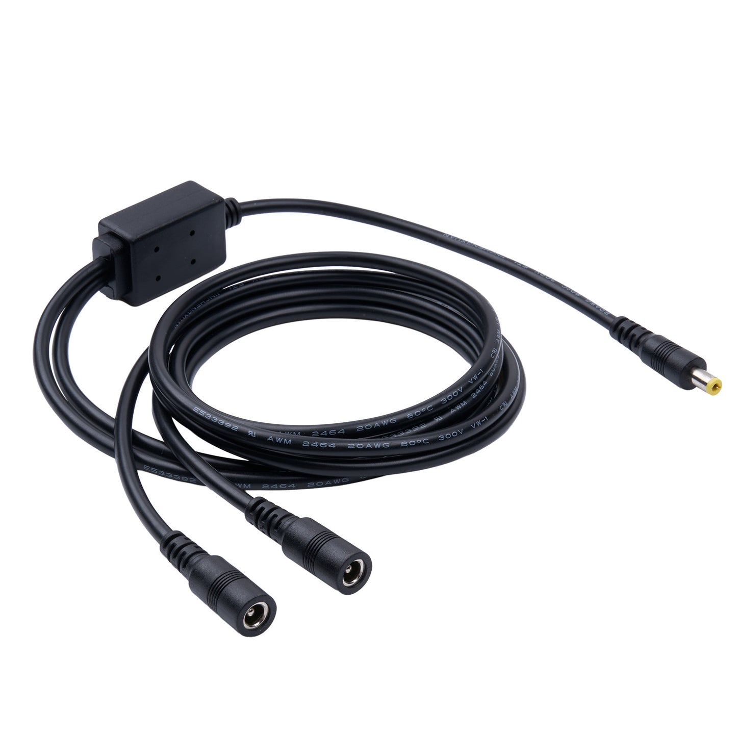 Y43 04 Compatible Splitter Cable: Male to Dual Female 5.5×2.5mm Barrel, 3.6ft