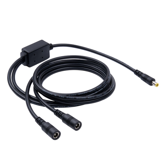 Y43 04 Compatible Splitter Cable: Male to Dual Female 5.5×2.5mm Barrel, 3.6ft