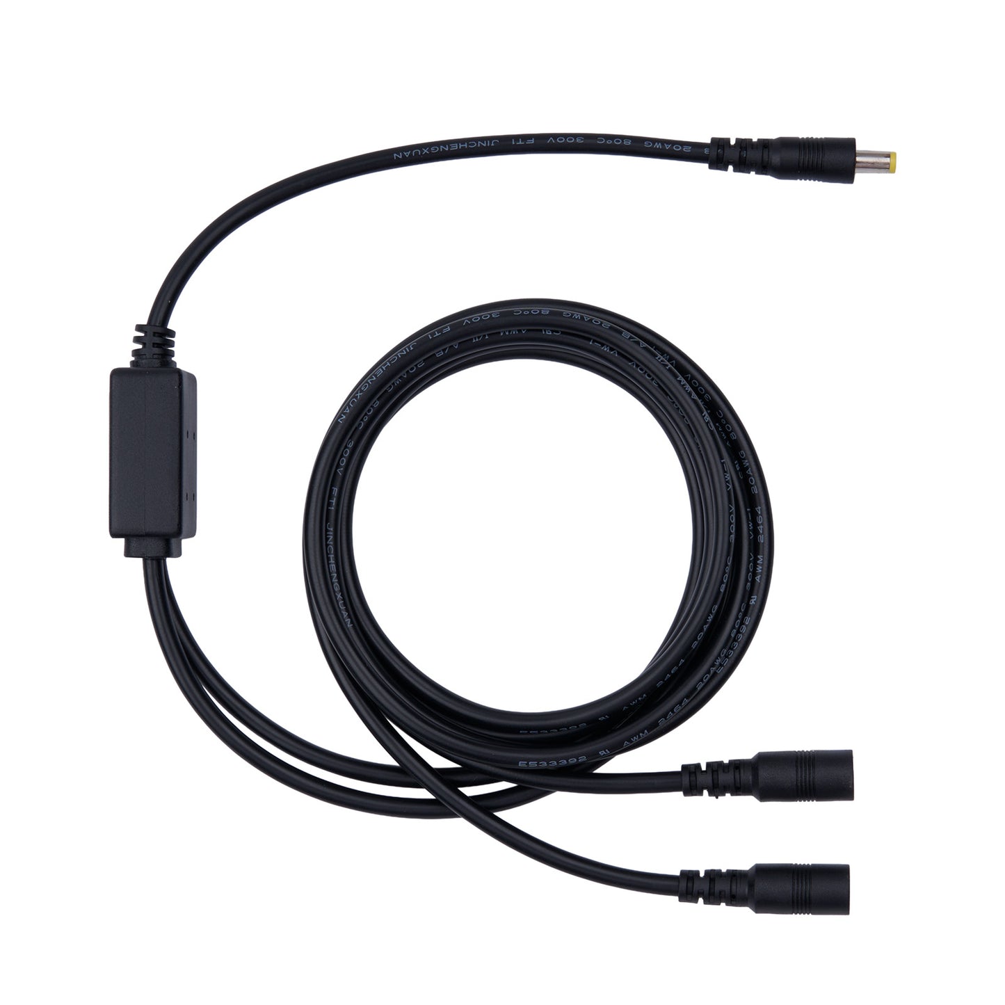 Y43 04 Compatible Splitter Cable: Male to Dual Female 5.5×2.5mm Barrel, 3.6ft