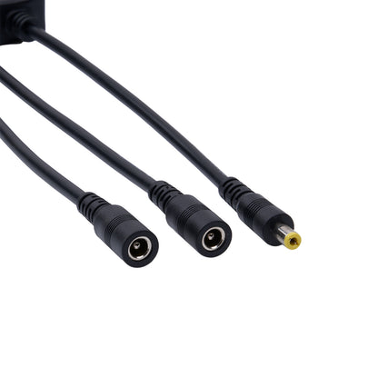 Y43 04 Compatible Splitter Cable: Male to Dual Female 5.5×2.5mm Barrel, 3.6ft