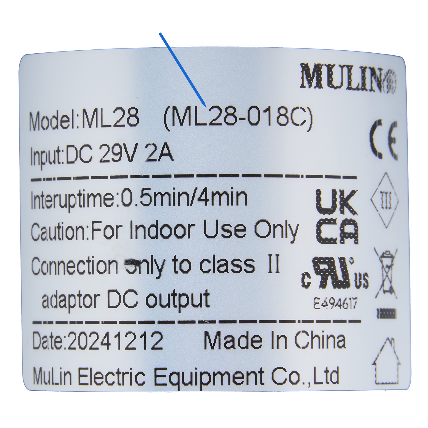 MULIN ML28-018C Linear Actuator for Recliner/Lift Chair