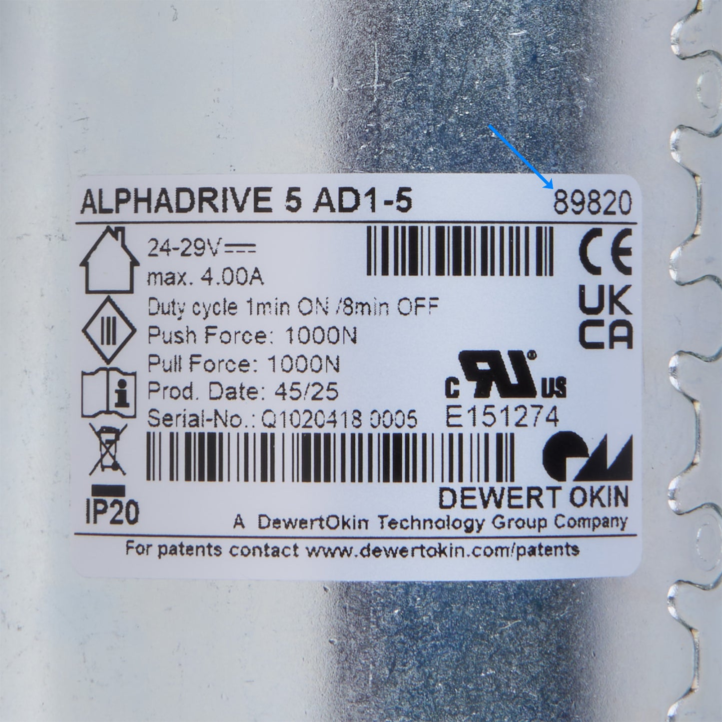 OKIN ALPHADRIVE 5 AD1-5 89820 Linear Actuator