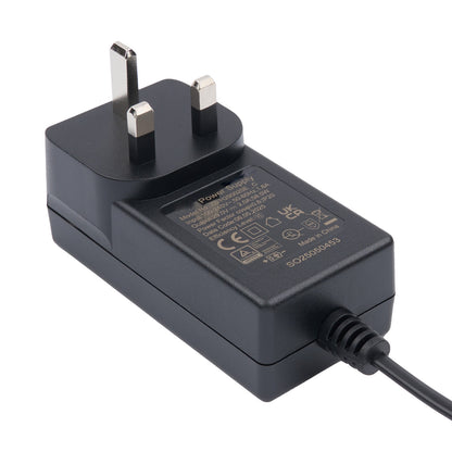 90° Female 2-pin Plug Power Adapter with British AC Plug for Recliner Lift Chair 29V 2A