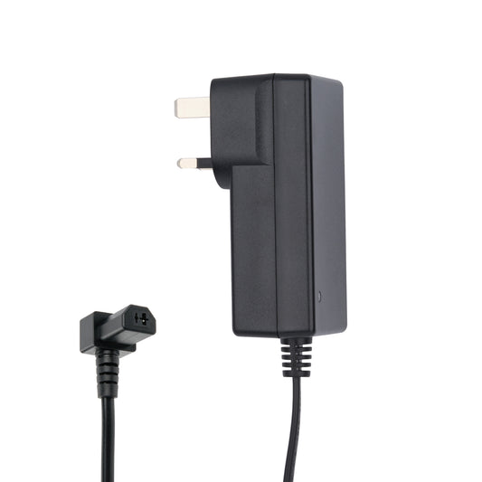 90° Trapezoidal Female Plug Power Adapter with British AC Plug for Recliner Lift Chair 29V 2A