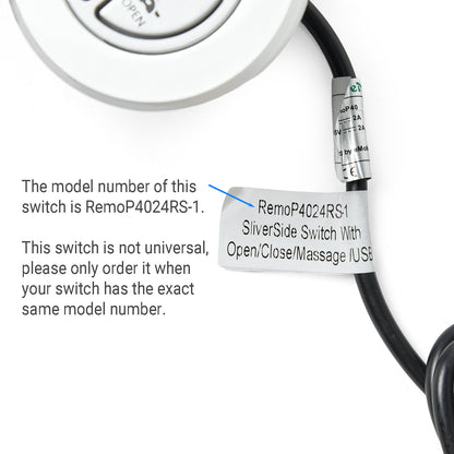 eMoMo RemoP4024RS-1 Silver Side Switch with Open/Close/Massage/USB