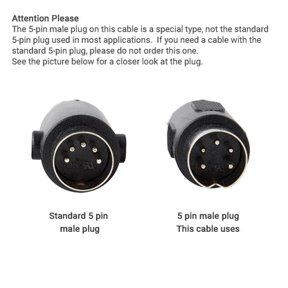 2 Pin Female to 5 Pin Male Power Conversion Cable Compatible with La-Z-Boy