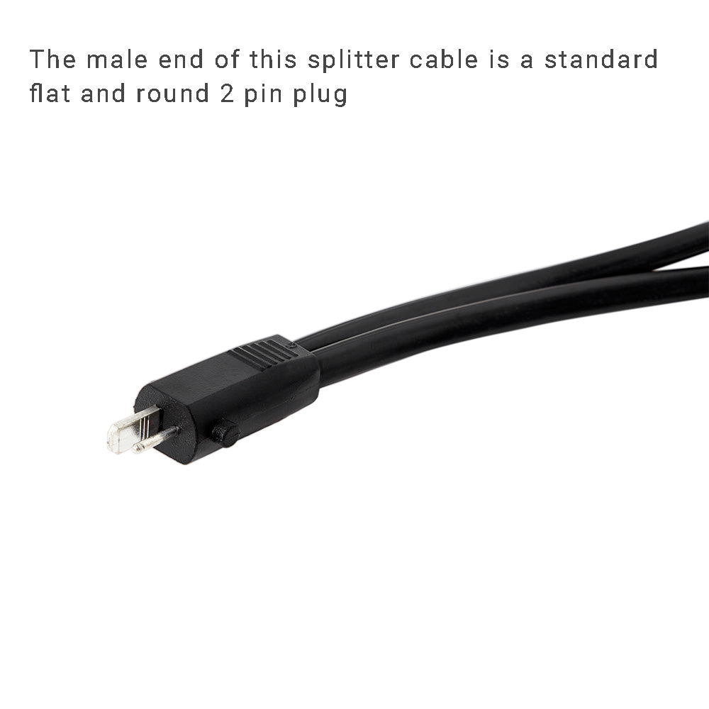 2 Pin Splitter Y Cable Male to Semi-circular 2-pin female plug with lock buckle
