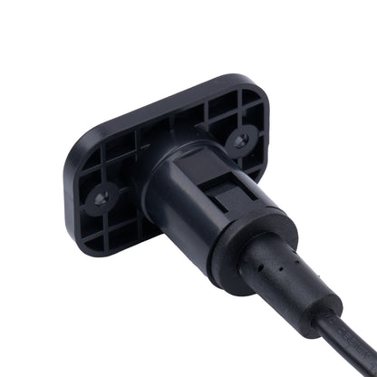 Black water pump with a cable on a white background