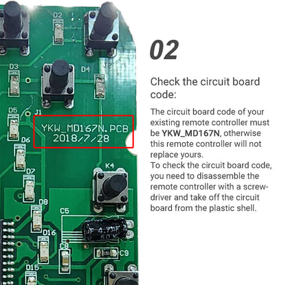 YKW_MD167N Heat & Vibration Remote Controller for Motion Furnitures 9 Button 8 Pin