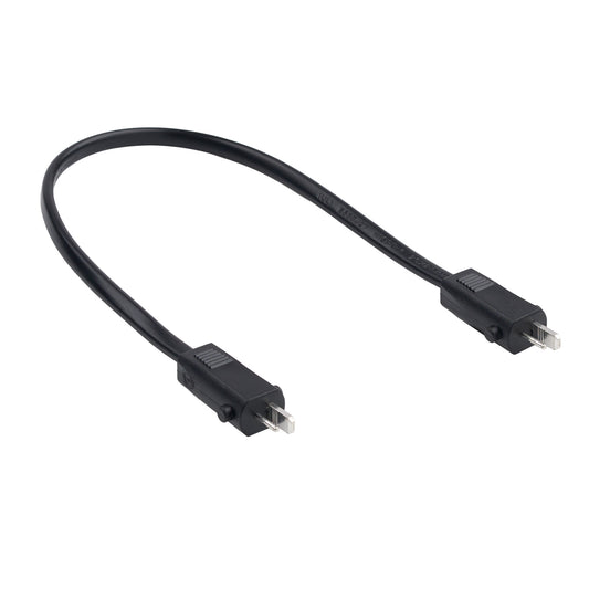Black USB cable with connectors on a white background