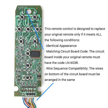 LN-603R 10 Button Heat & Vibration Massage Function Remote Controller – 8 Pin