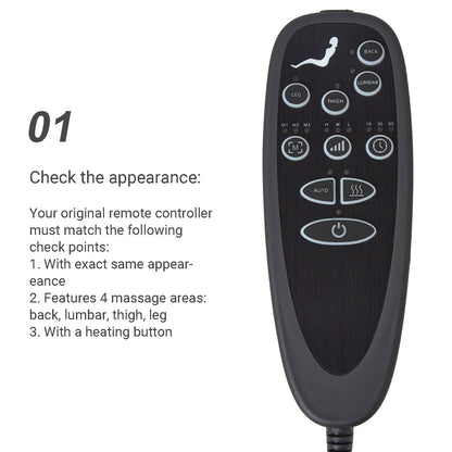 LN-605-8JR 10 Button Heat & Vibration Massage Remote Controller – 8 Pin with Type C