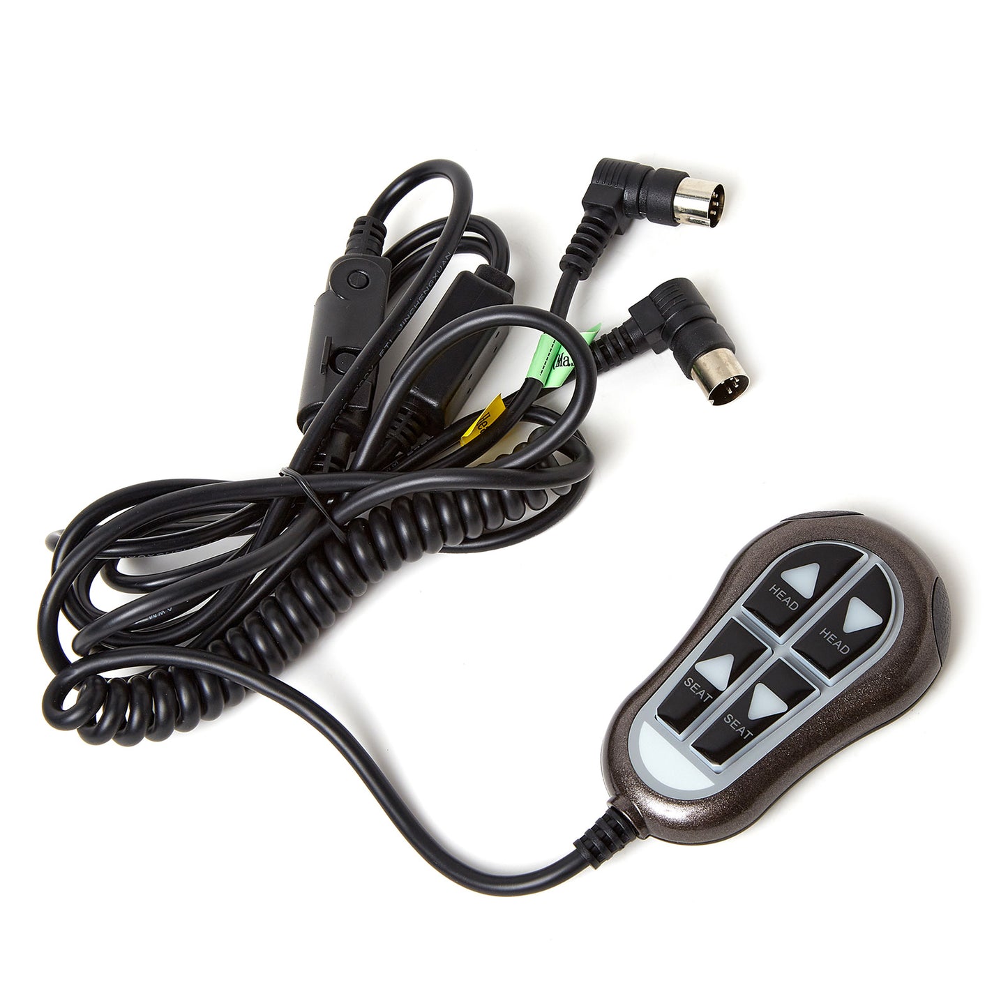 4 Button Remote Controller with Dual 90° 5-pin plugs for Power Recliner or Lift Chairs Replaces 11753U/11754U/11755U