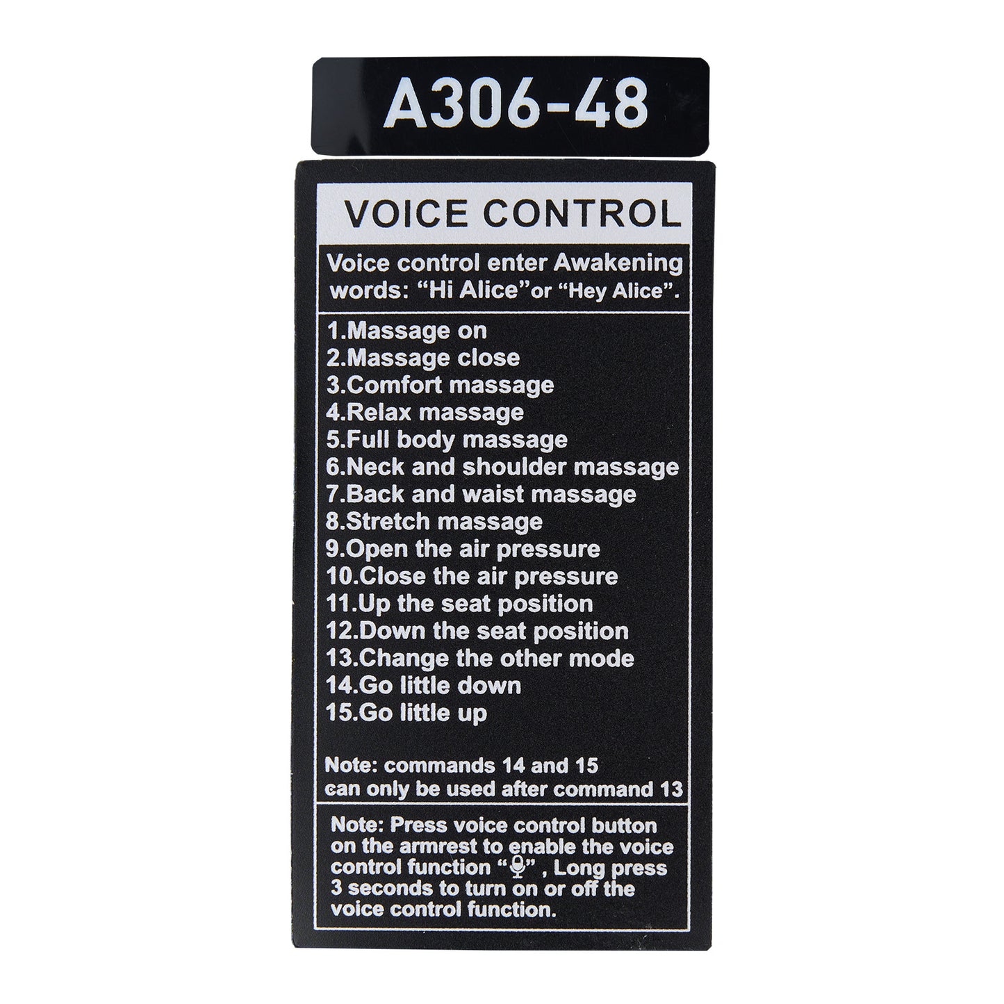 Replacement Remote Controller for iRest SL-A306-48 Massage Chair