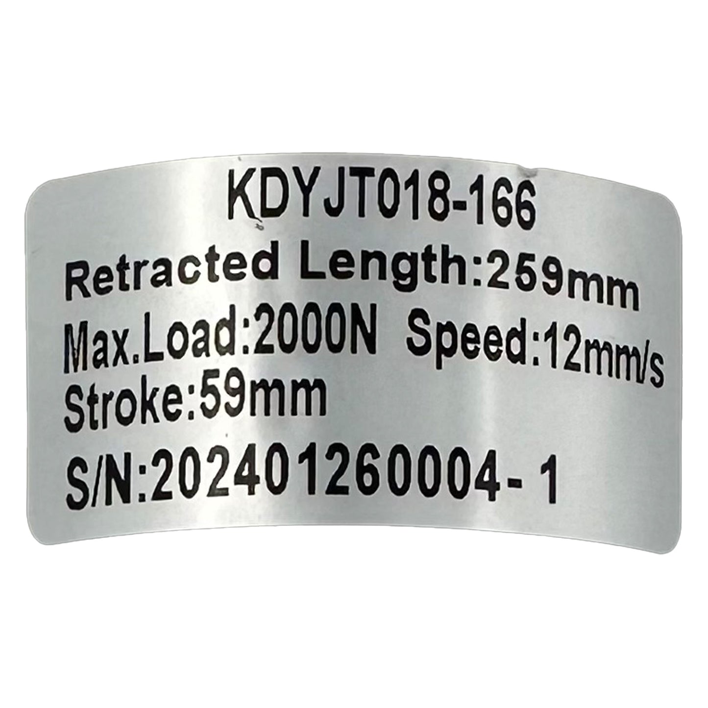 KAIDI KDYJT018-166 Linear Actuator for Recliner/Lift Chair