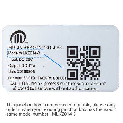 Mulin MLKZ014-3 App Controller Junction Box Control Box