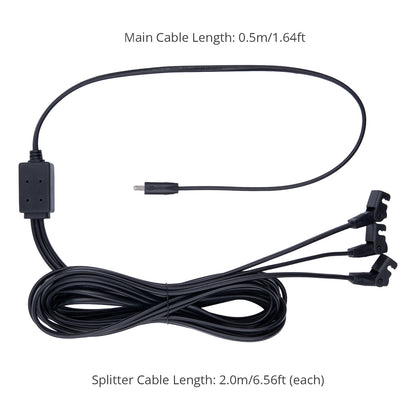 Three-Way 2-Pin DC Power Splitter Cable for Sectional Sofas