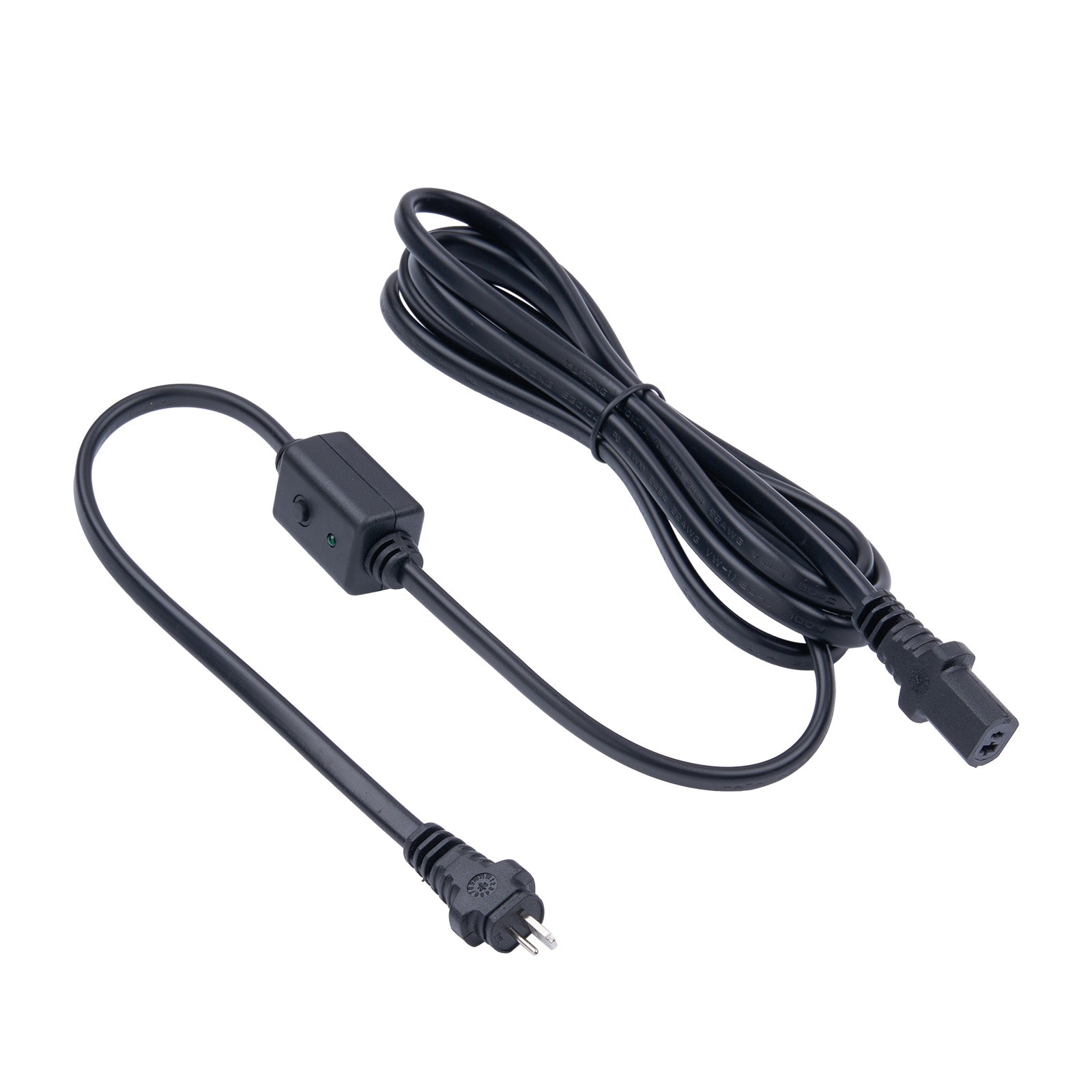 2-Pin DC Power Cable with ON/OFF Button & Indication Light (Male to Fe ...