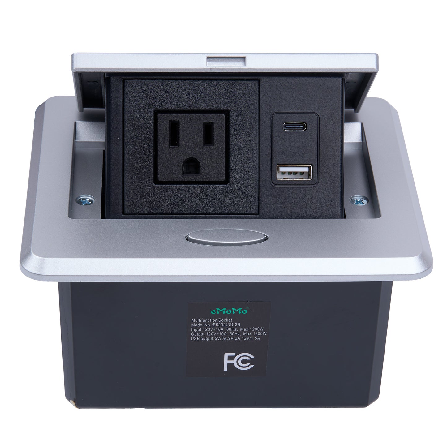 eMoMo E5202USU2R Pop-up Multifunctional Socket with AC Outlet Type A & Type C Ports