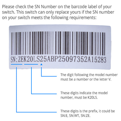 eMoMo K20L(S)-1 5-Button Switch with USB & 90° 5-Pin Plug Serial number