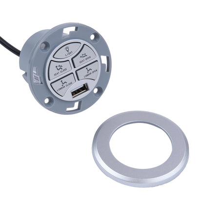 eMoMo K20L(S)-1 5-Button Switch with USB & 90° 5-Pin Plug Face Plate