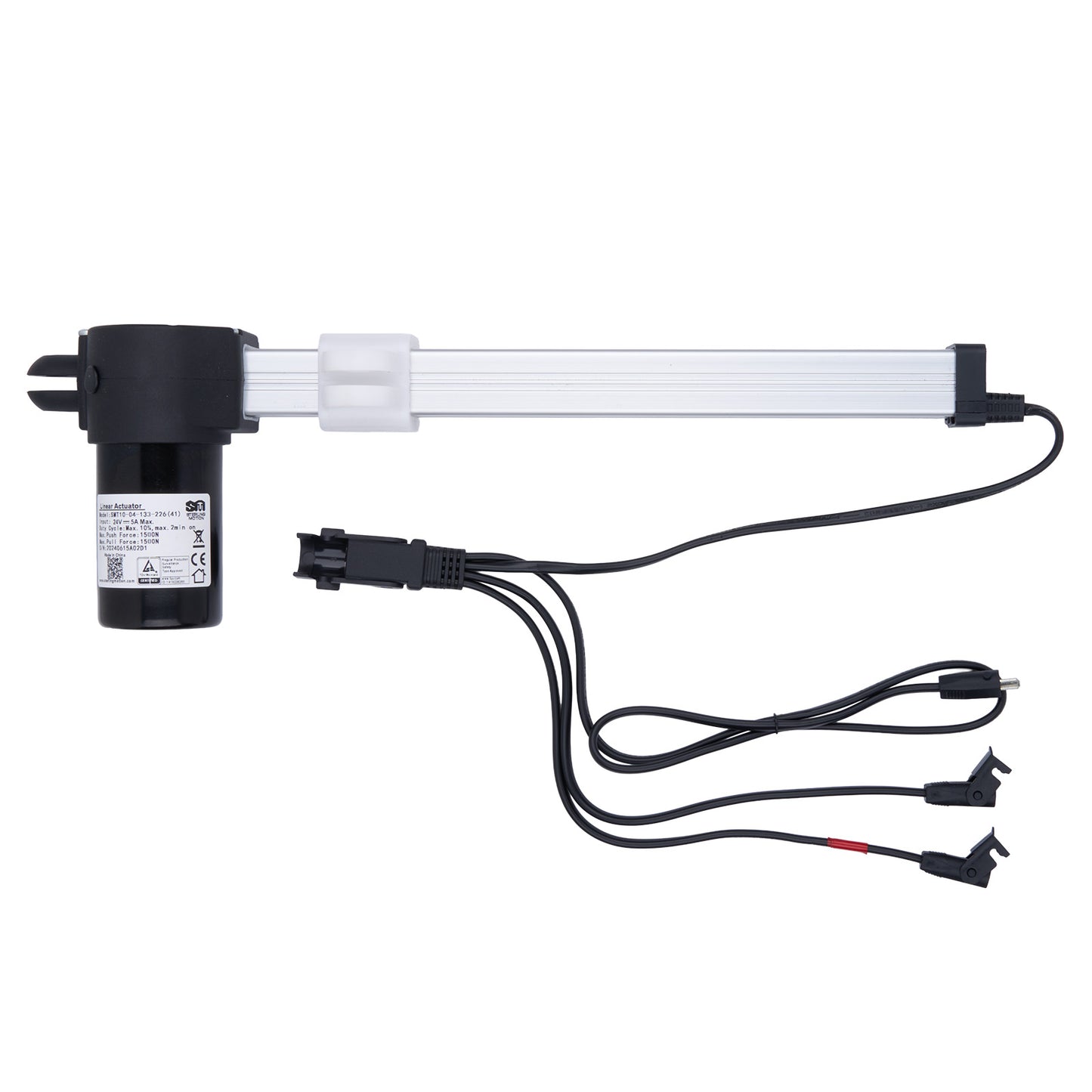 Electrical component with connectors and wires on a white background